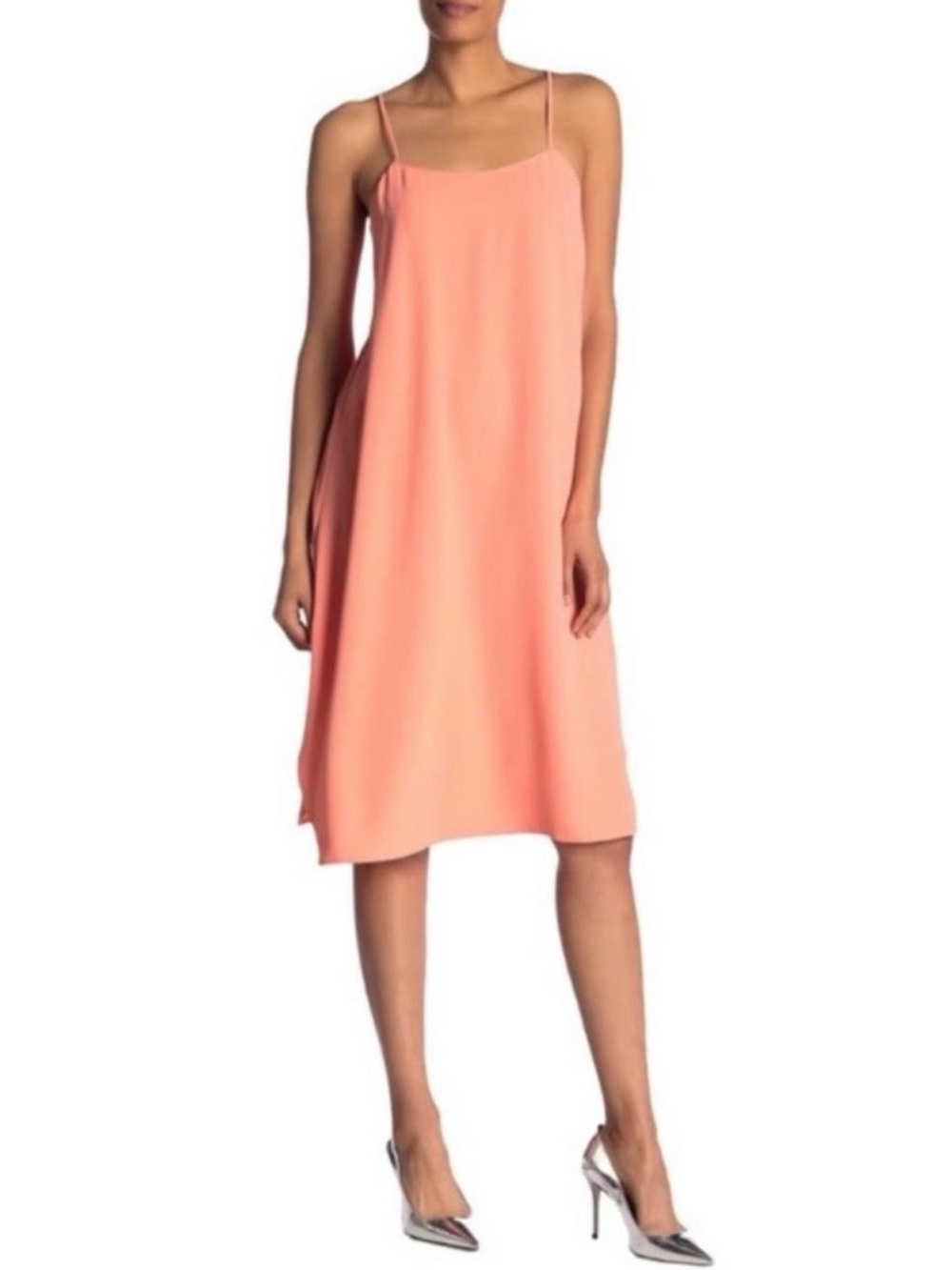 NWT Trina Turk Orange Nara Sleeveless Slip Midi Dress